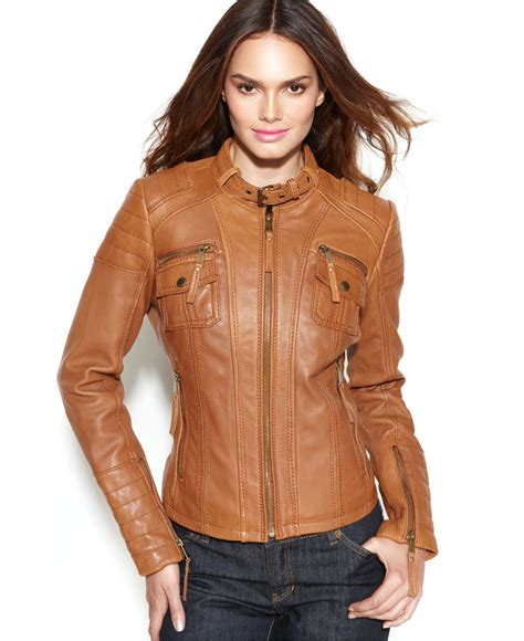 womens michael kors leather jacket